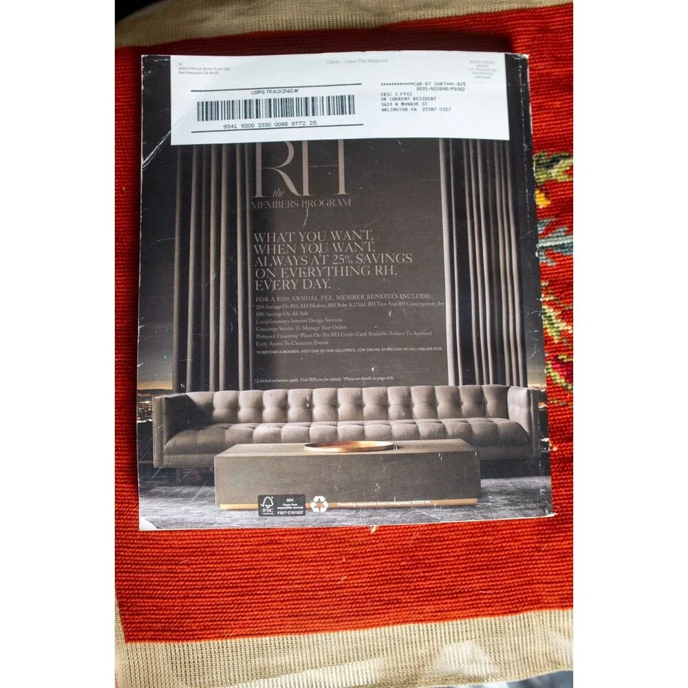Fall 2016 Restoration Hardware Catalog Magazine Indoors Interior Design RH Decor